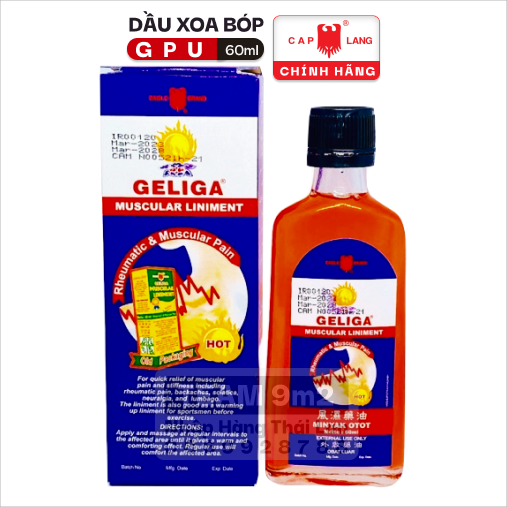 Dầu xoa bóp thảo dược từ indonesia chính hãng hiệu gpu - eagle brand - tinh chất sả - ấm râm ran - 60ml