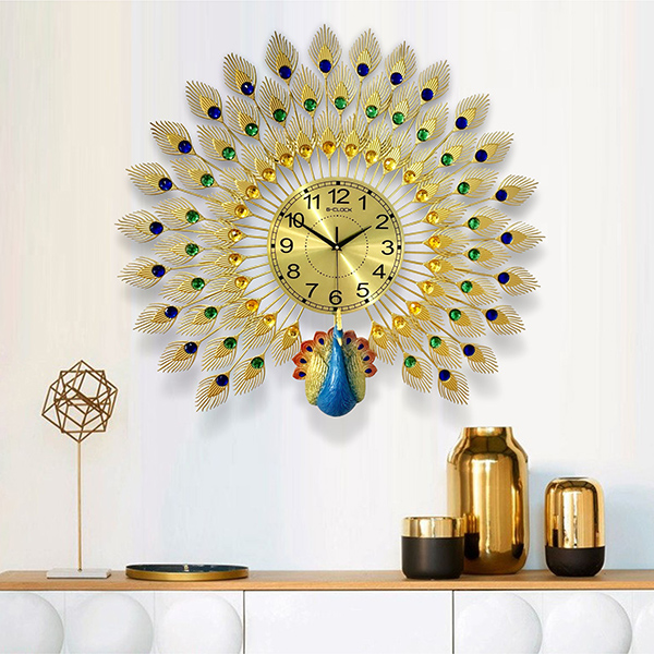 ( CAO CẤP ) Đồng Hồ Treo Tường Con Chim Công Kim Trôi. Nghệ Thuật Cao Cấp hiện đại 3D kích cỡ lớn đẹp treo phòng khách, THIẾT KẾ MỚI HIỆN ĐẠI THỜI THƯỢNG.( BẢO HÀNH 1 ĐỔI 1 TOÀN QUỐC)