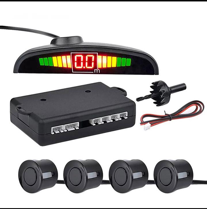 Cảm biến lùi ô tô, cảm biến lùi 4 mắt siêu nhạy cho ô tô cảnh báo va chạm 12V kèm mũi khoan ,đủ màu đen, bạc, trắng,