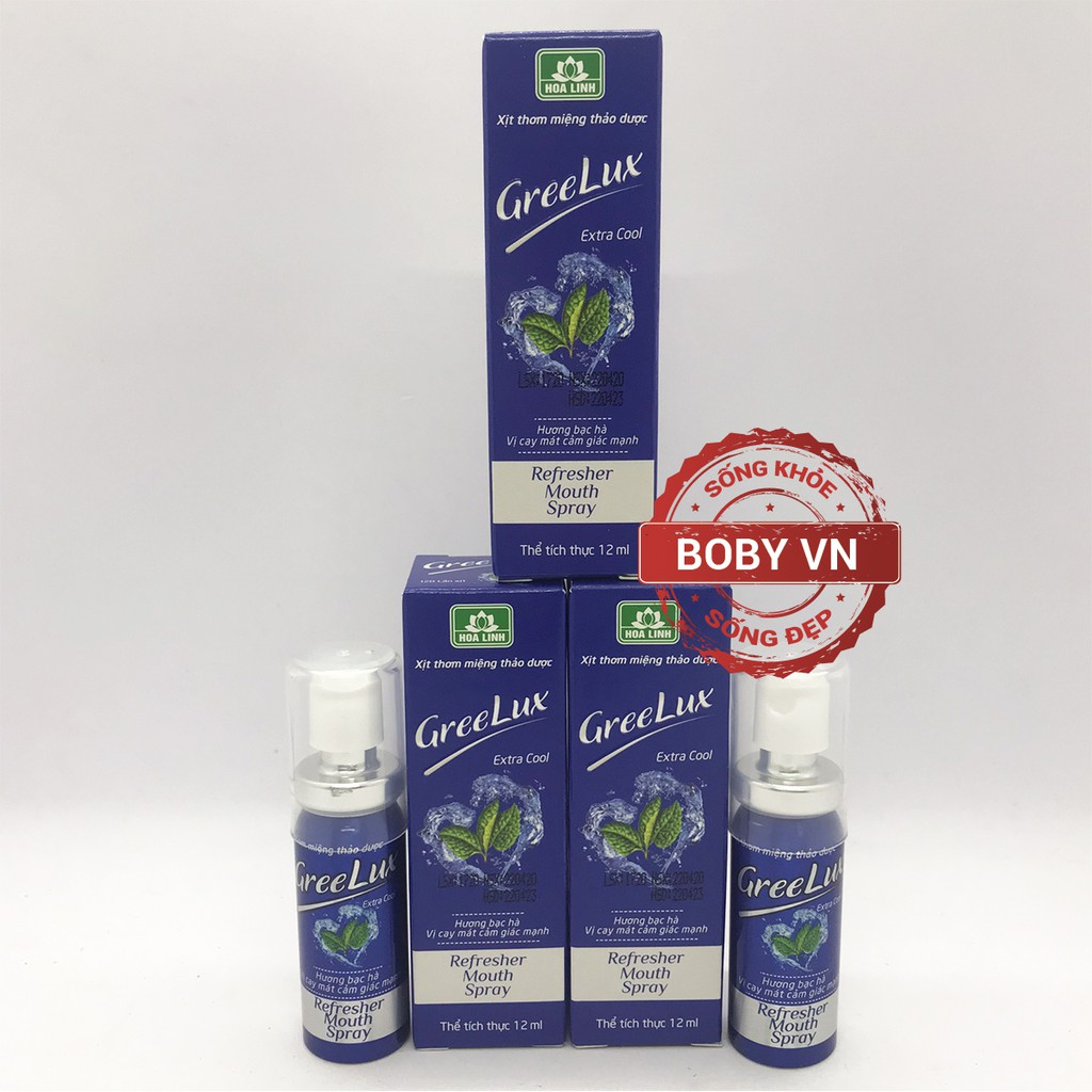 Xịt Thơm Miệng Greelux Xtra Cool Thảo Dược 12ml  | Xanh Dương