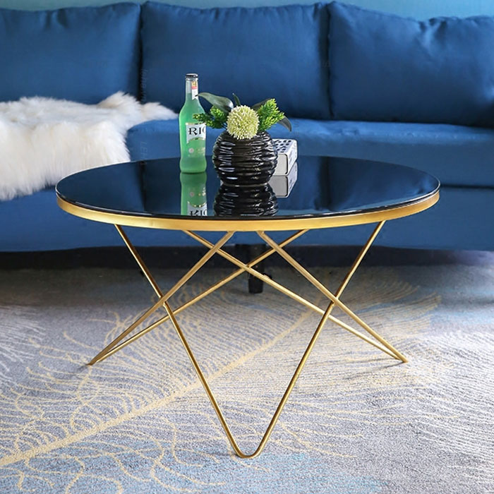 [Freeship] Bàn trà sofa phòng khách mặt tròn IBIE Rimini chân sắt sơn tĩnh điện, tùy chọn màu sắc, mặt bàn, phong cách hiện đại, gia công tỉ mỉ, chất lượng xuất khẩu