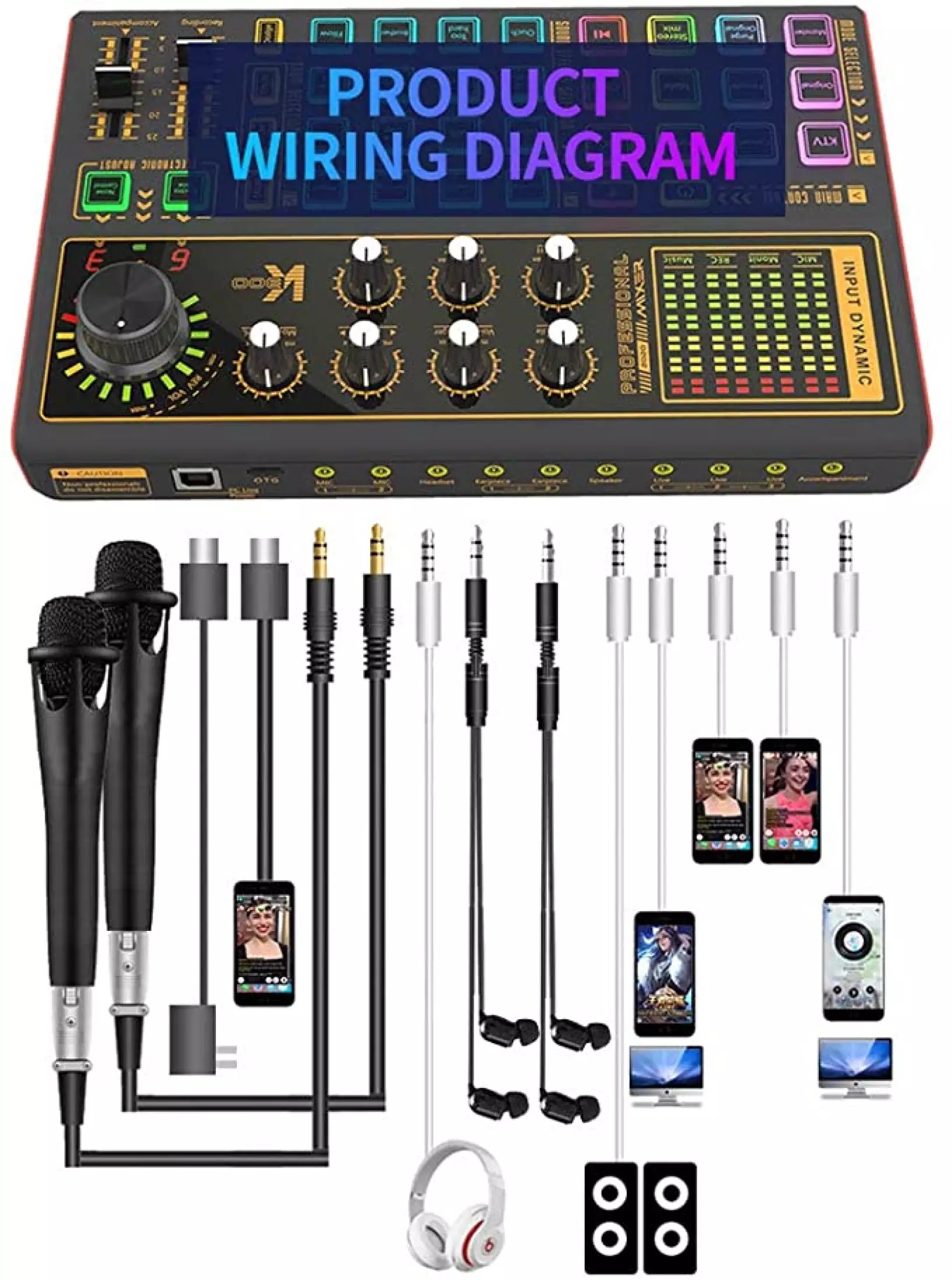 Sound Card K300 2021 Bluetooth Autotune Và Micro Thu Âm BM900 Chính Hãng, Thay Đổi Giọng Nói, Khử Tiếng Ồn, Tạp Âm, Độ Nhạy Mic Tốt, Kết Nối Bluetooth, Chuyên Thu Âm Live Livestream.., Full Chức Năng, BH 12 THÁNG