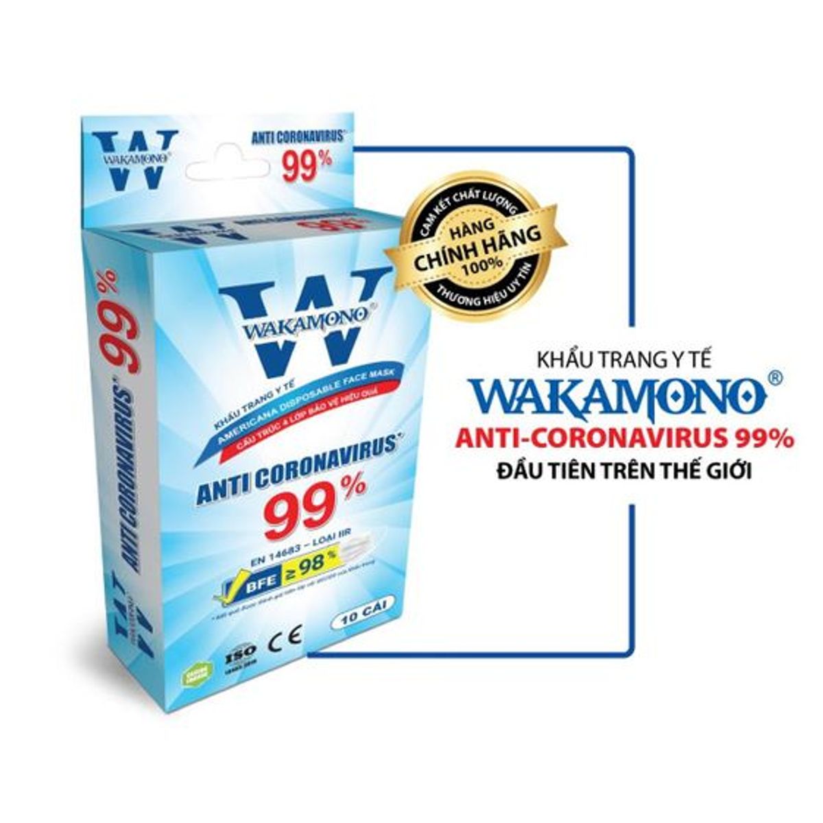 KHẨU TRANG WAKAMONO (4 LỚP, HỘP 10 CÁI) - KHO HCM