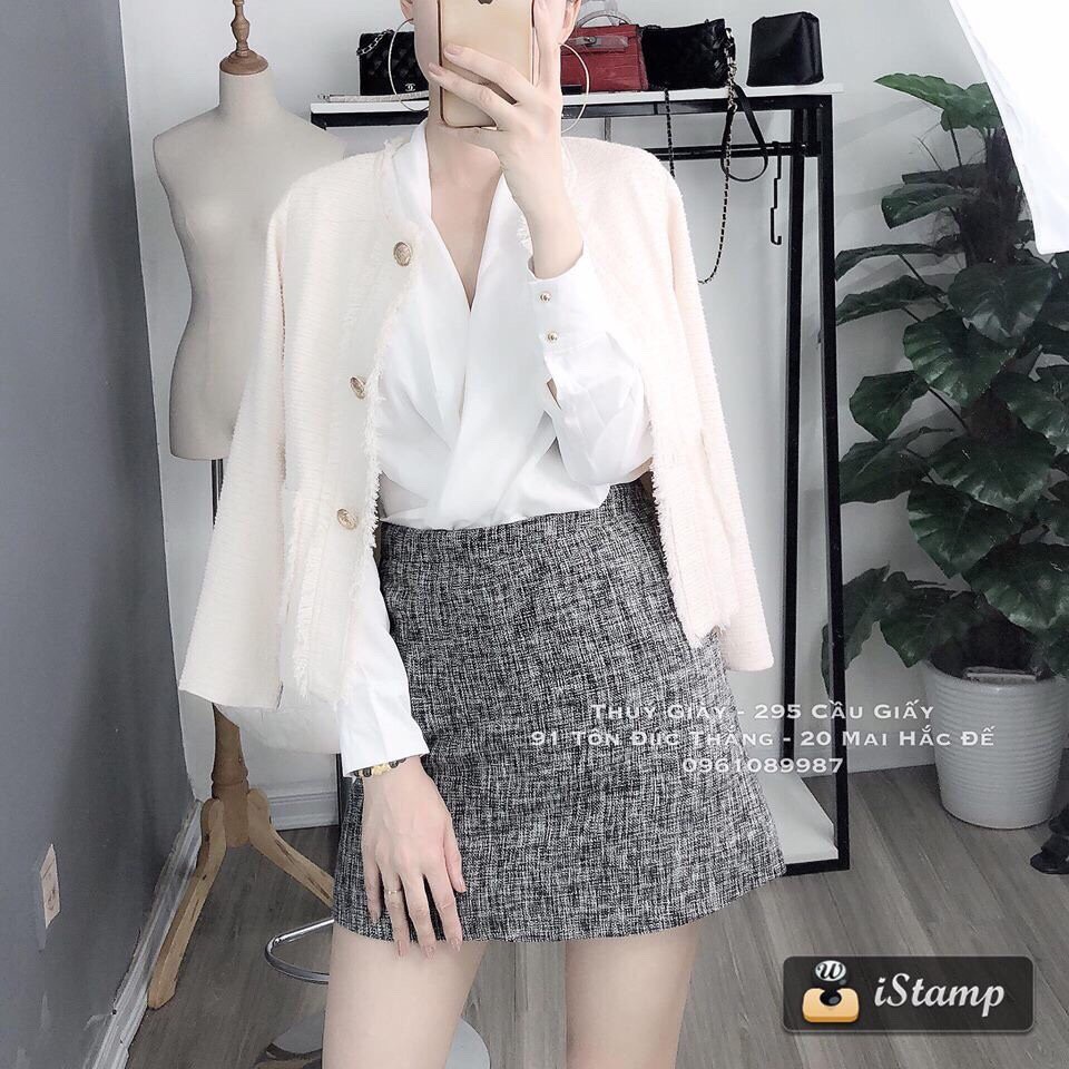 Chân váy dạ chữ a có quần trong kèm và ảnh thật