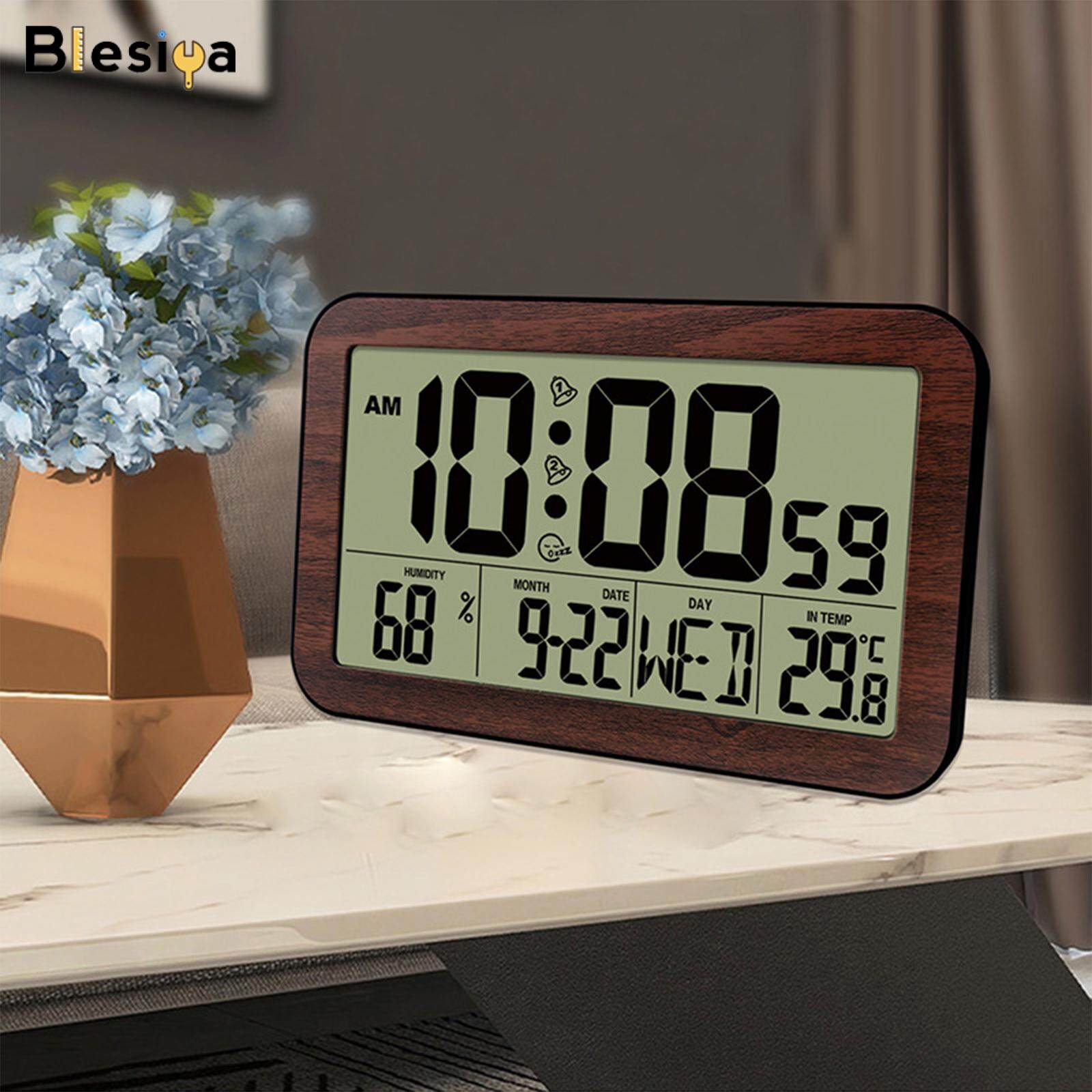 Blesiya Digital Alarm Clock Snooze Function Battery Powered for Home Bedside