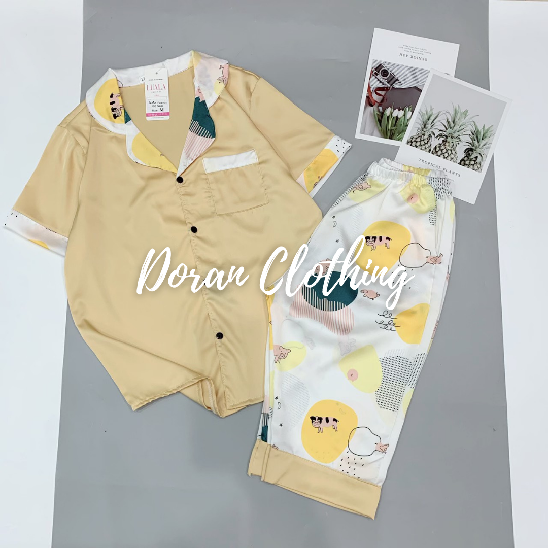 [XẢ KHO] Pijama Đồ Bộ Mặc Nhà Lụa Satin Lửng Mẫu Mới 2021