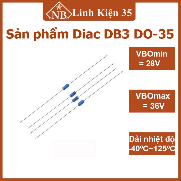 Linh kiện Diac DB3 DO-35, Diode cho dòng điện xoa chiều