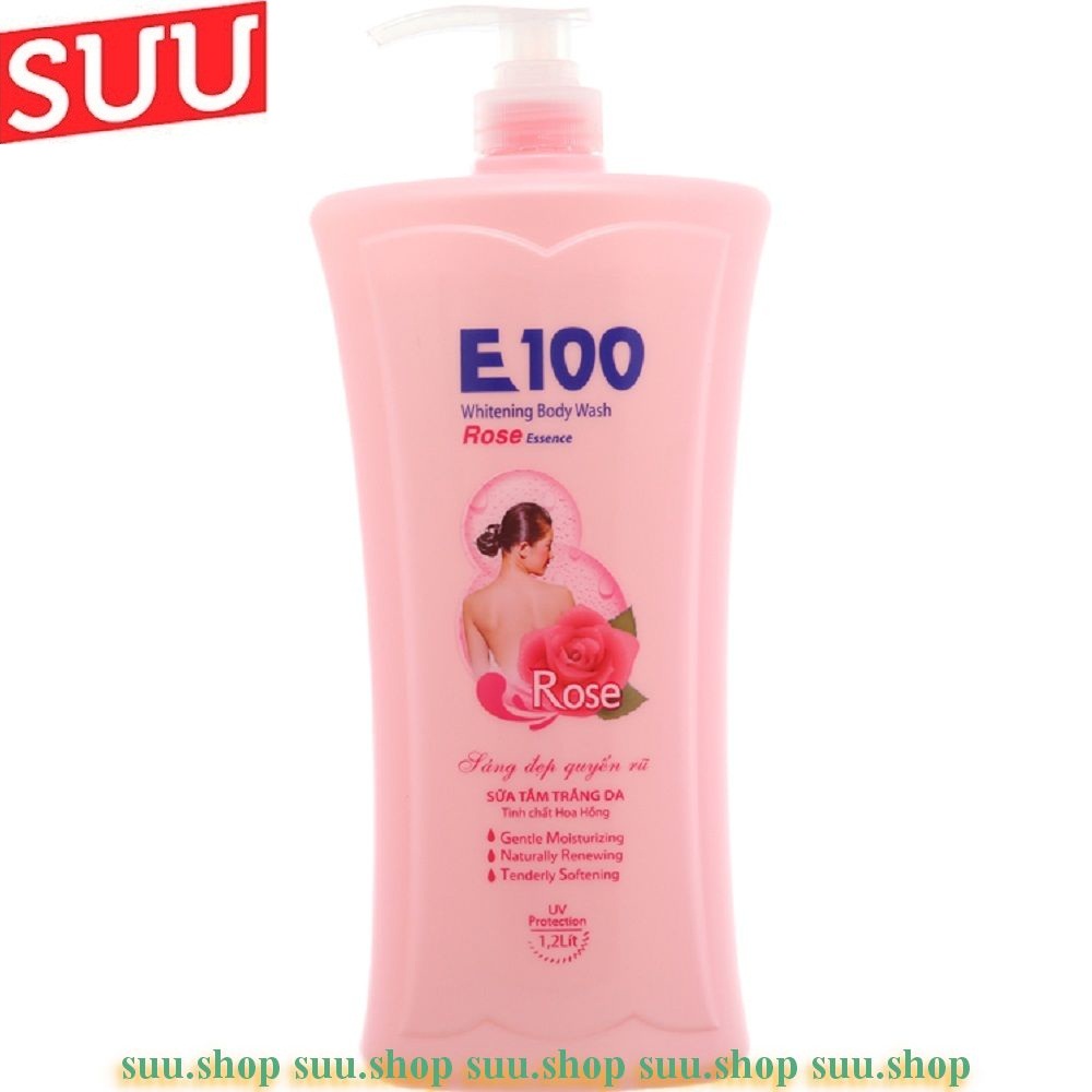 Sữa Tắm Trắng Da E100 1200ml Rose Tinh Chất Hoa Hồng