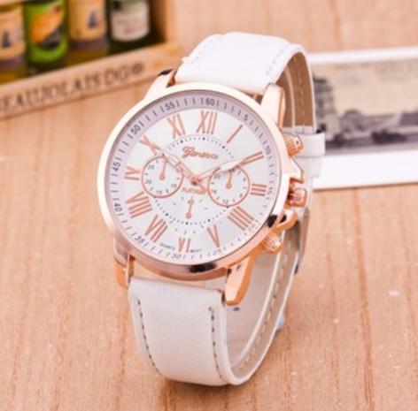 [HCM]Đồng hồ nữ dây da Gieneva PGH89 (Trắng)