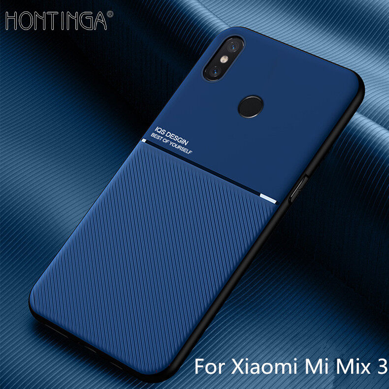 Hontinga For Xiaomi Mi Mix 3 Case Slim Leather Texture Casing Fahion Slim Matte Protective Phone Case Cove Shockproof Cases Coque Handphone Case