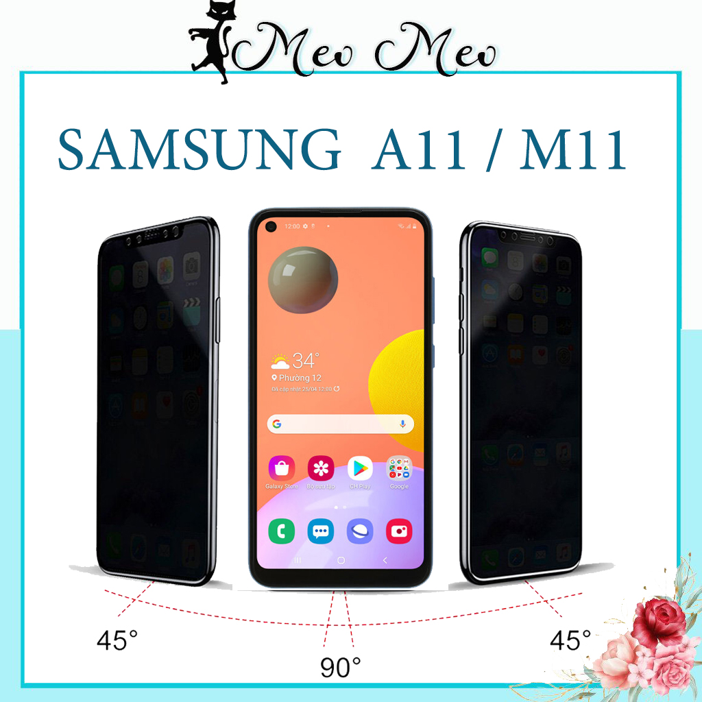 Kính cường lực chống nhìn trộm Samsung A11 M11 độ cứng 9h bảo vệ sự riêng tư