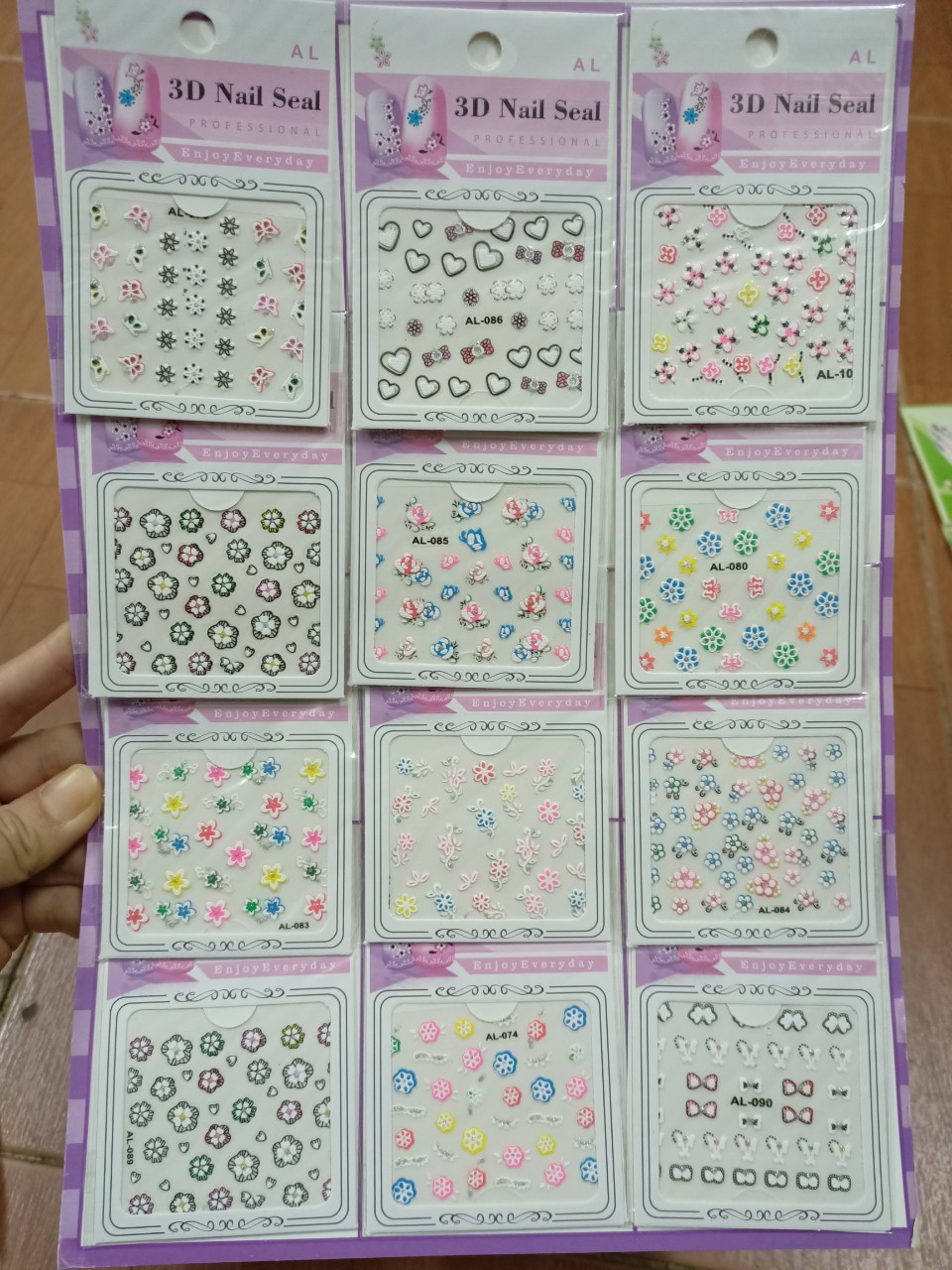 combo 10 tấm hình dán móng tay trang trí
