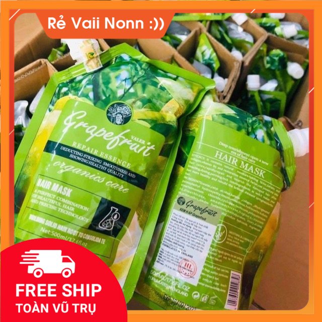 Kem ủ tóc bưởi grapefruit valer 500ml hấp ủ tóc mềm mượt , ngăn rụng , phục hồi tóc hư tổn