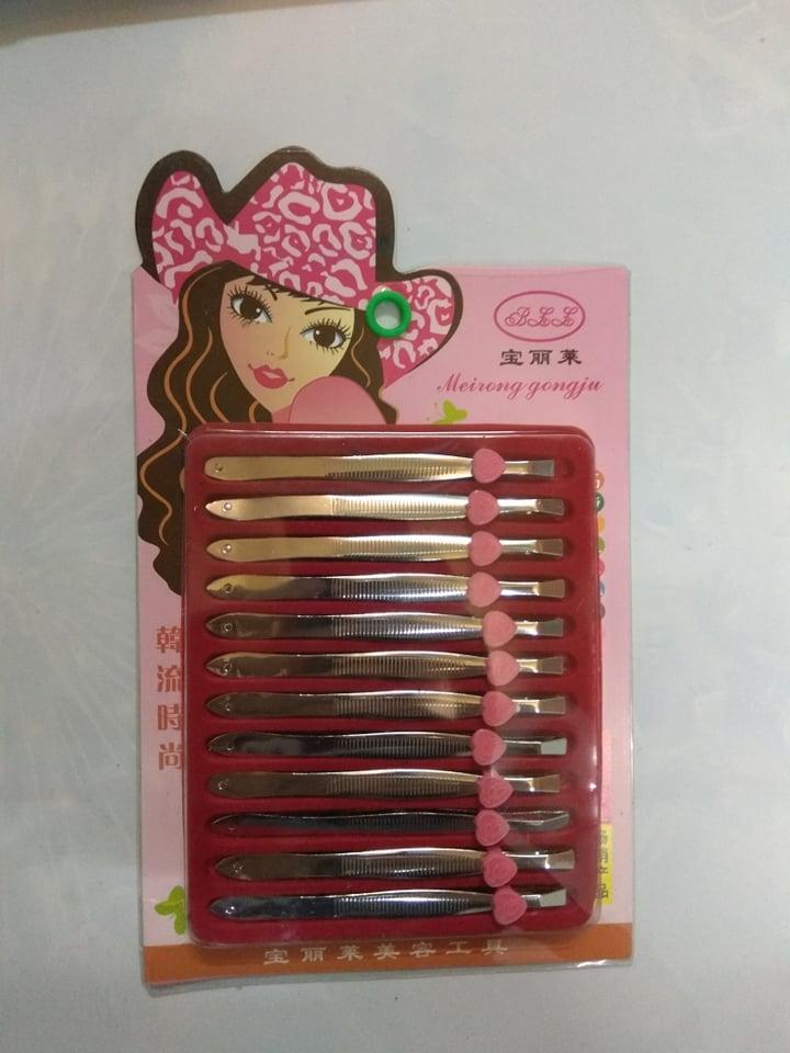 2 vỉ nhíp nhổ râu cô gái đẹp ( 24 cái )