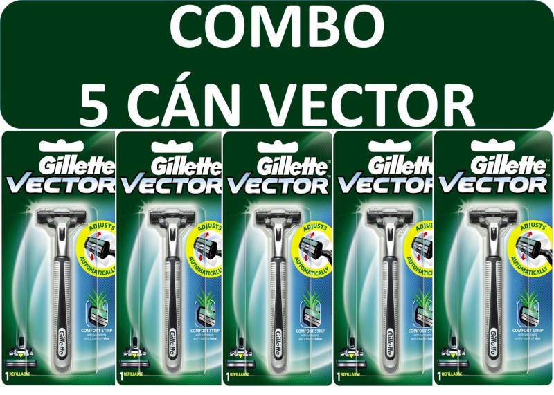 [HCM]COMBO 5 Dao cạo râu Gillette Vector Cán 1s nhập khẩu