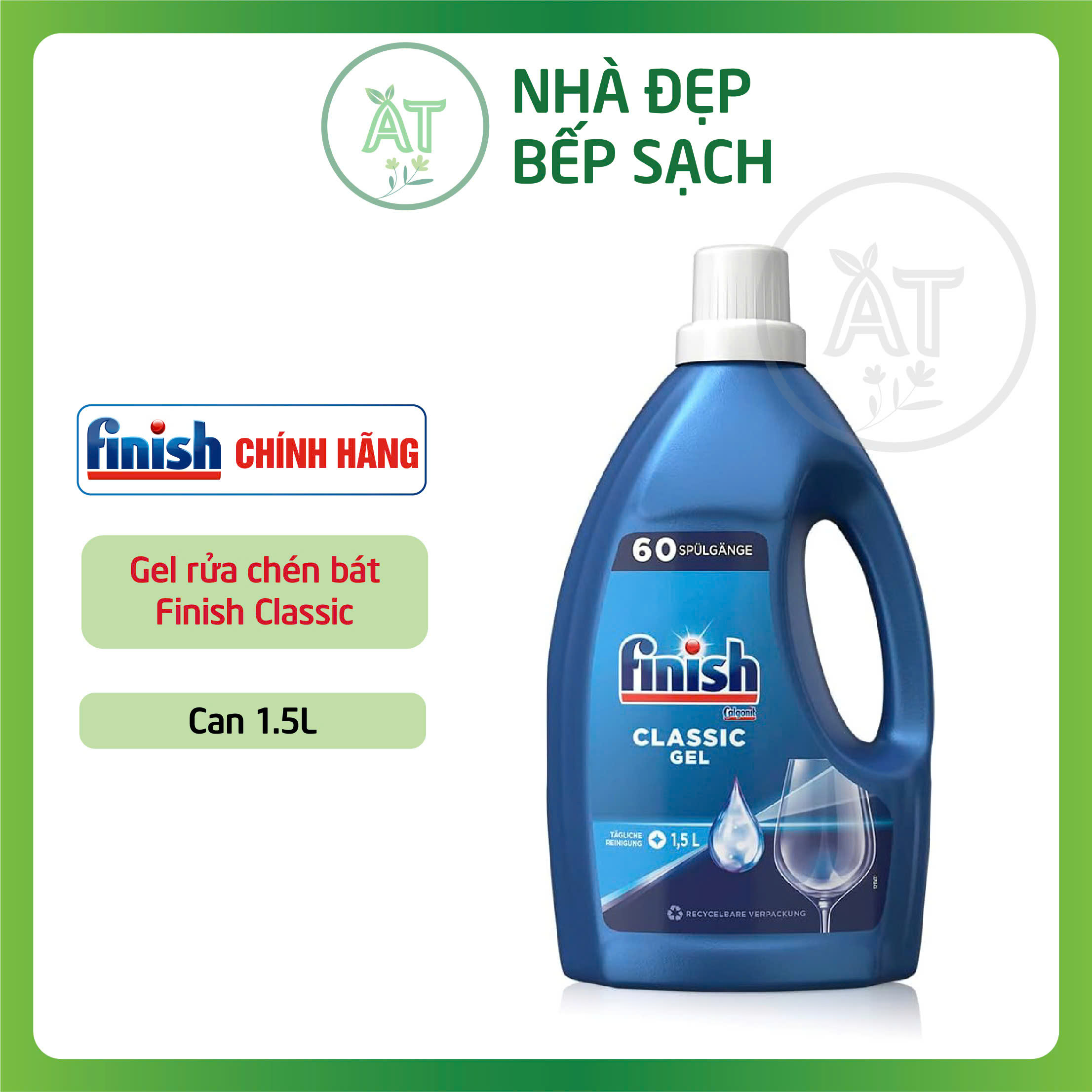[HCM] Gel rửa Finish Classic 1500ml - 1300ml  (1.3 - 1.5 Lít) dùng cho máy rửa chén bát