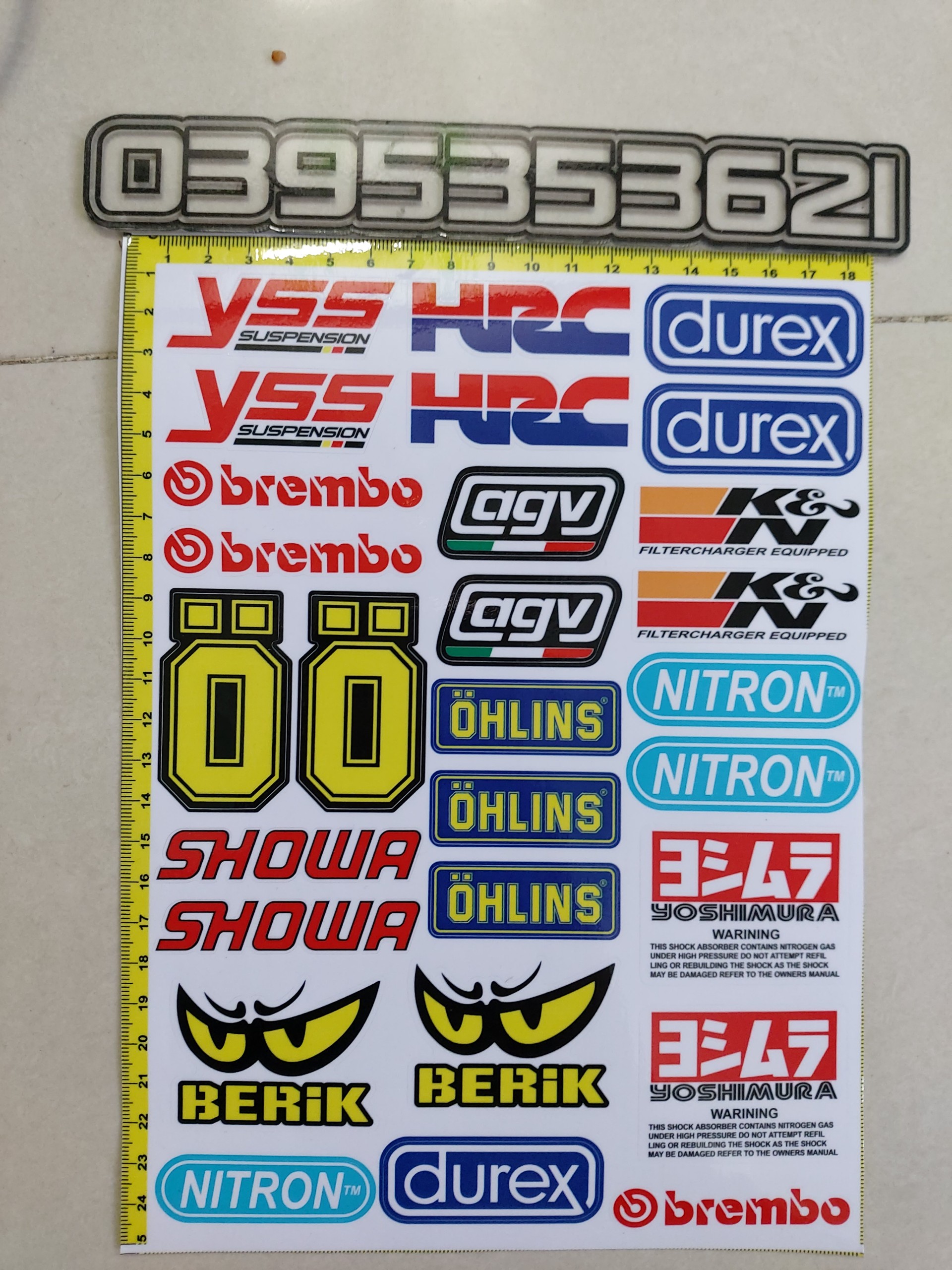 Tem logo dán xe trọn bộ 18x25cm