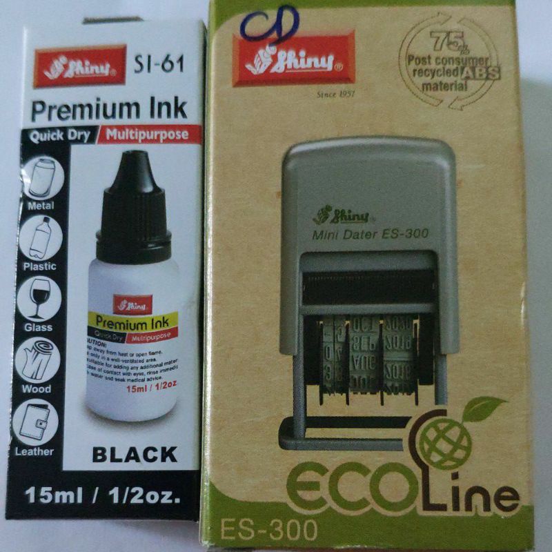 Combo dấu Shiny PTE -300 đóng bao bì ( Dấu CD + lọ mực chuyên dùng)