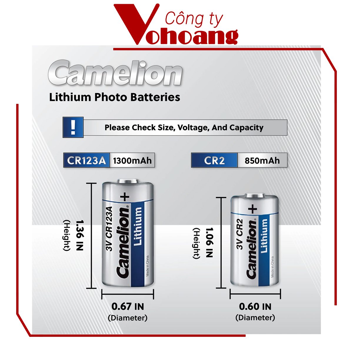 Pin Camelion loại 3V - CR2 (Bạc)