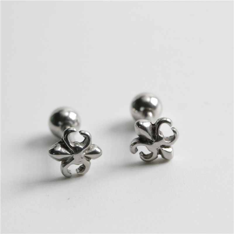 [Ảnh Thật] Bông tai Chrome Heart Anchor bạc có bảo hành.