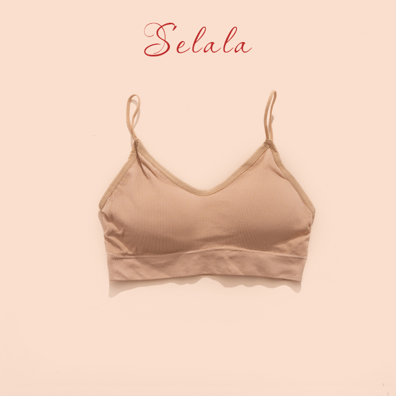 Áo bra selala 2 dây gân tăm cổ v sexy vải mềm thoải mái br25