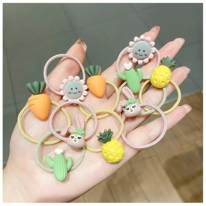 Set 10 dây cột tóc nhiều hình dễ thương cho bé