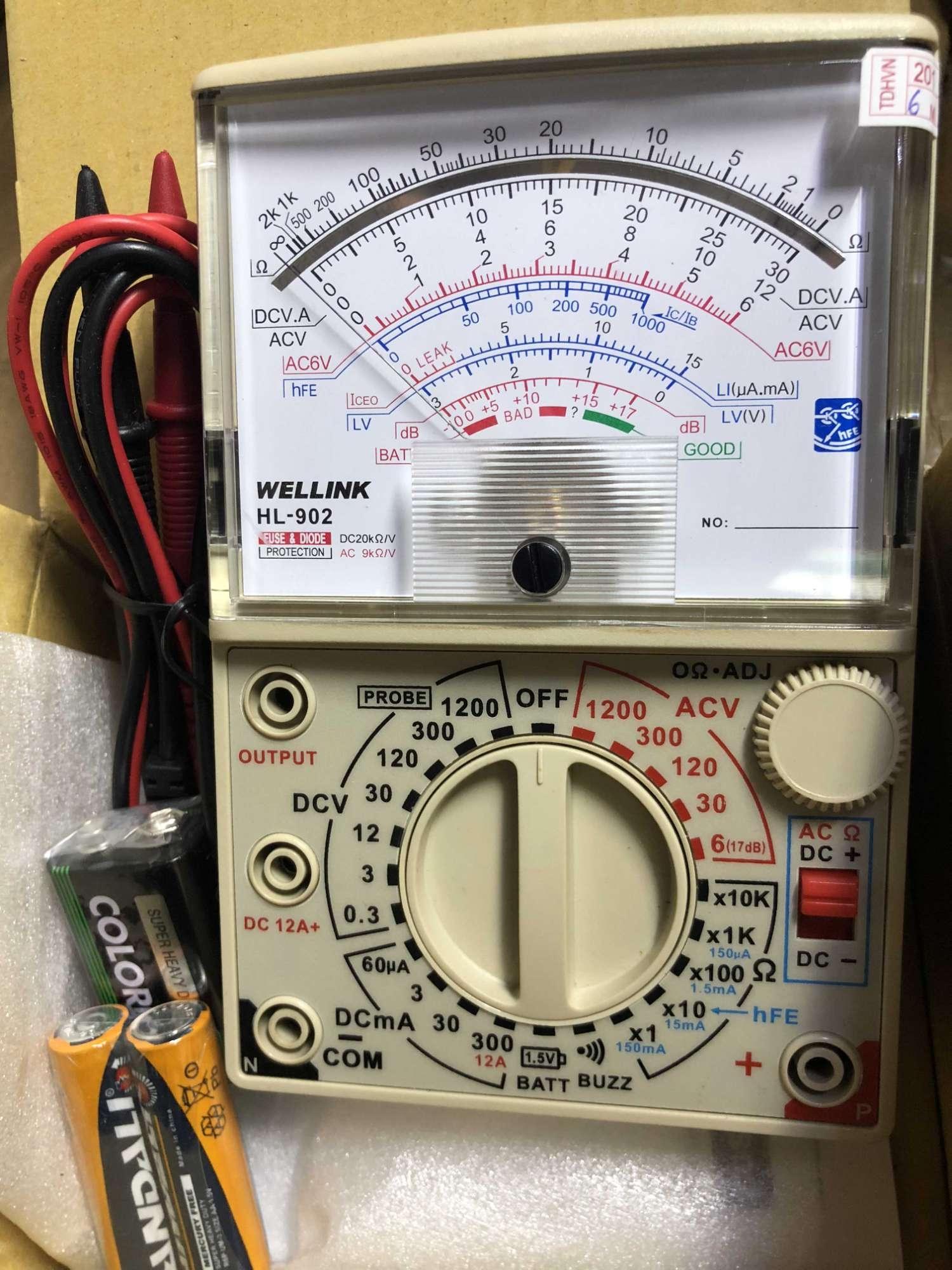 Đồng hồ vạn năng hiện kim Wellink HL-902 đo điện áp đến 1.200vol