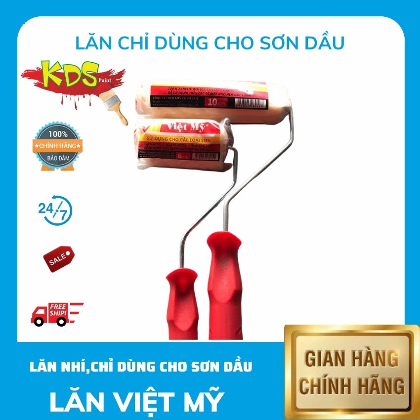[Freeship] KDS PAINT Lăn Sơn Dầu Việt Mỹ Lông Mịn 2021,dễ sử dụng cho các bề mặt nhỏ hẹp,góc cạnh