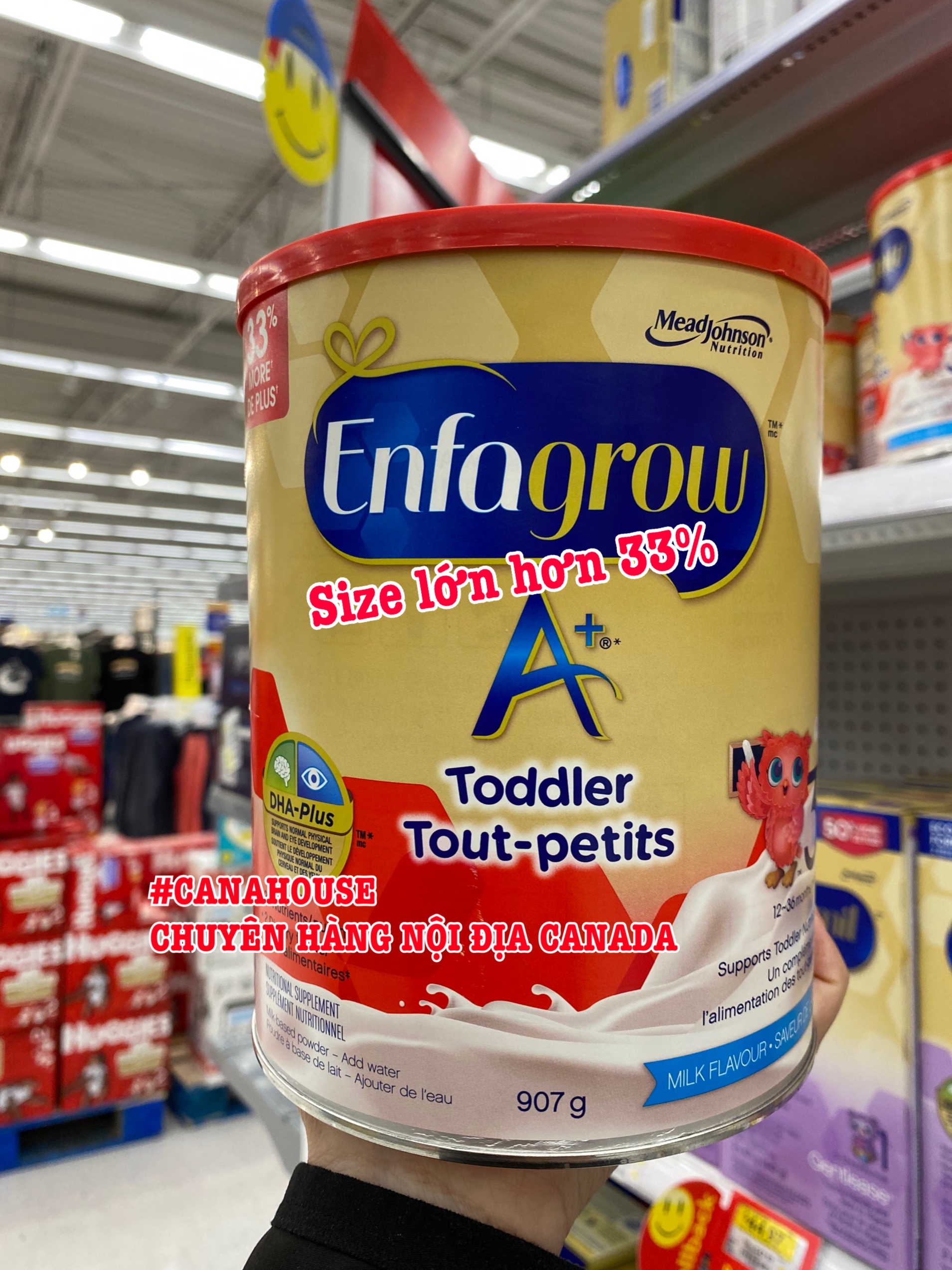 [SIZE LỚN] Sữa bột Enfagrow A+ Canada  Số 3 907gr - Vị Sữa