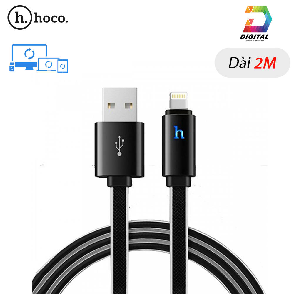 Cáp iPhone / iPad Chính Hãng Hoco UPL12 Dài 2 Mét Có Đèn Báo Sạc Đầy