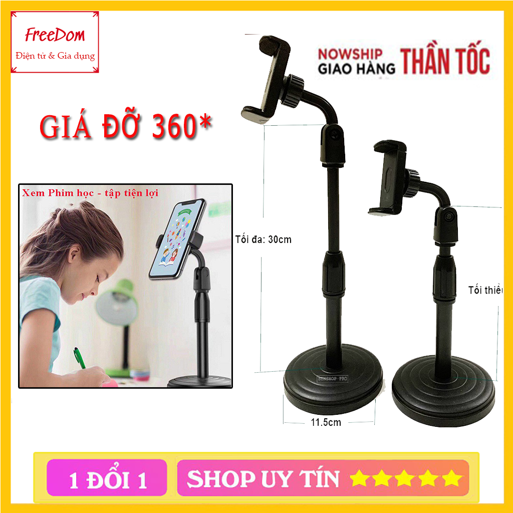 Giá Đỡ 2 Điện Thoại Livestream Có Đèn Led, Kẹp Điện Thoại Để Bàn Quay Video Tiktok Có Đèn Led 3 Màu - Có Video, Ảnh Thật