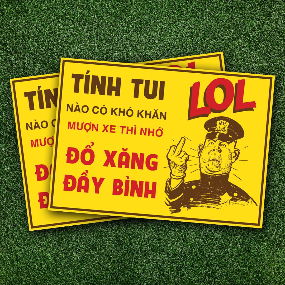 [HCM]Combo 2 tem dán xe Đổ Xăng Đầy Bình - Tem dán xe máy