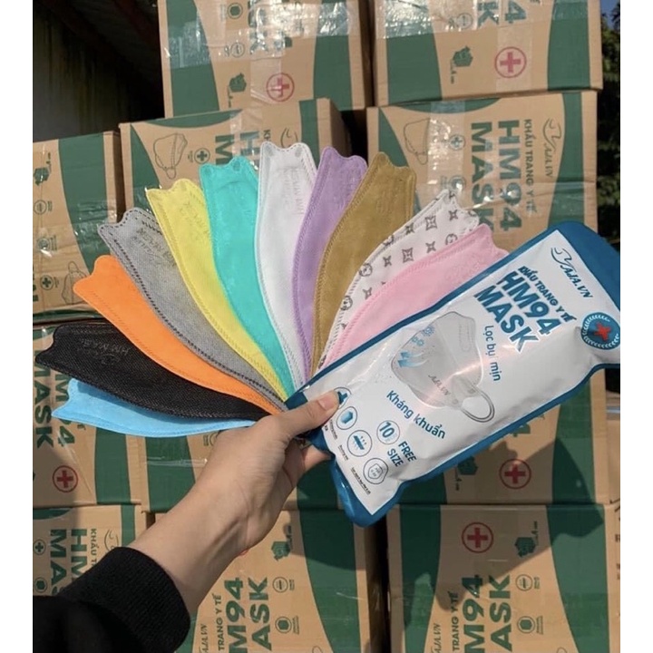 (10 cái) Khẩu Trang Cá 4D Mask Đủ Màu KF94 Hàn Quốc
