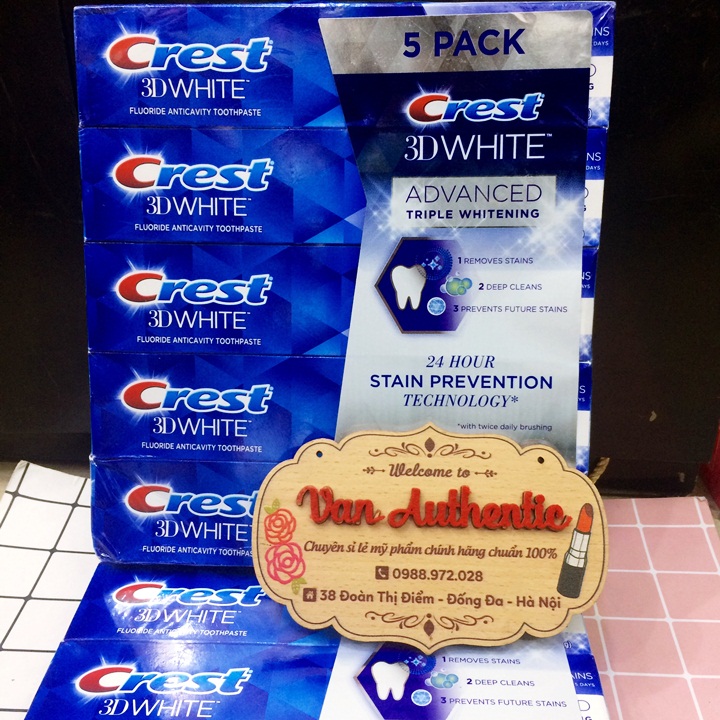 Kem đánh răng Crest 3D White Advanced Whitening 147g