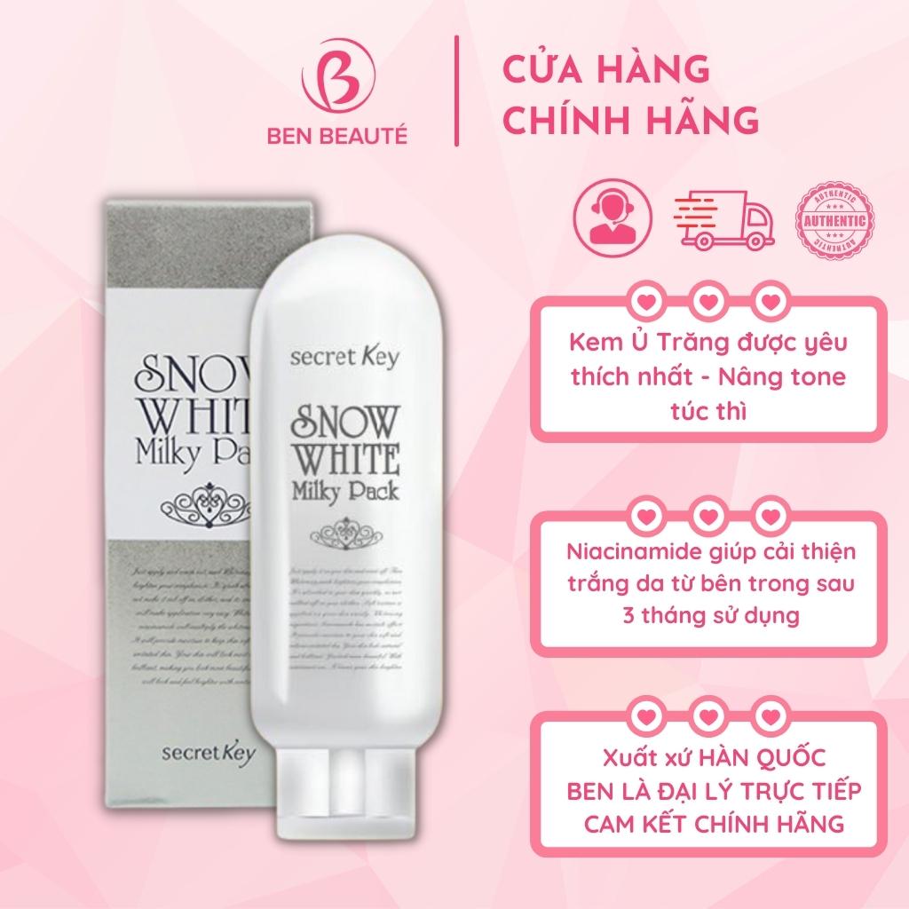 Kem tắm trắng secret key snow white milky pack 200g