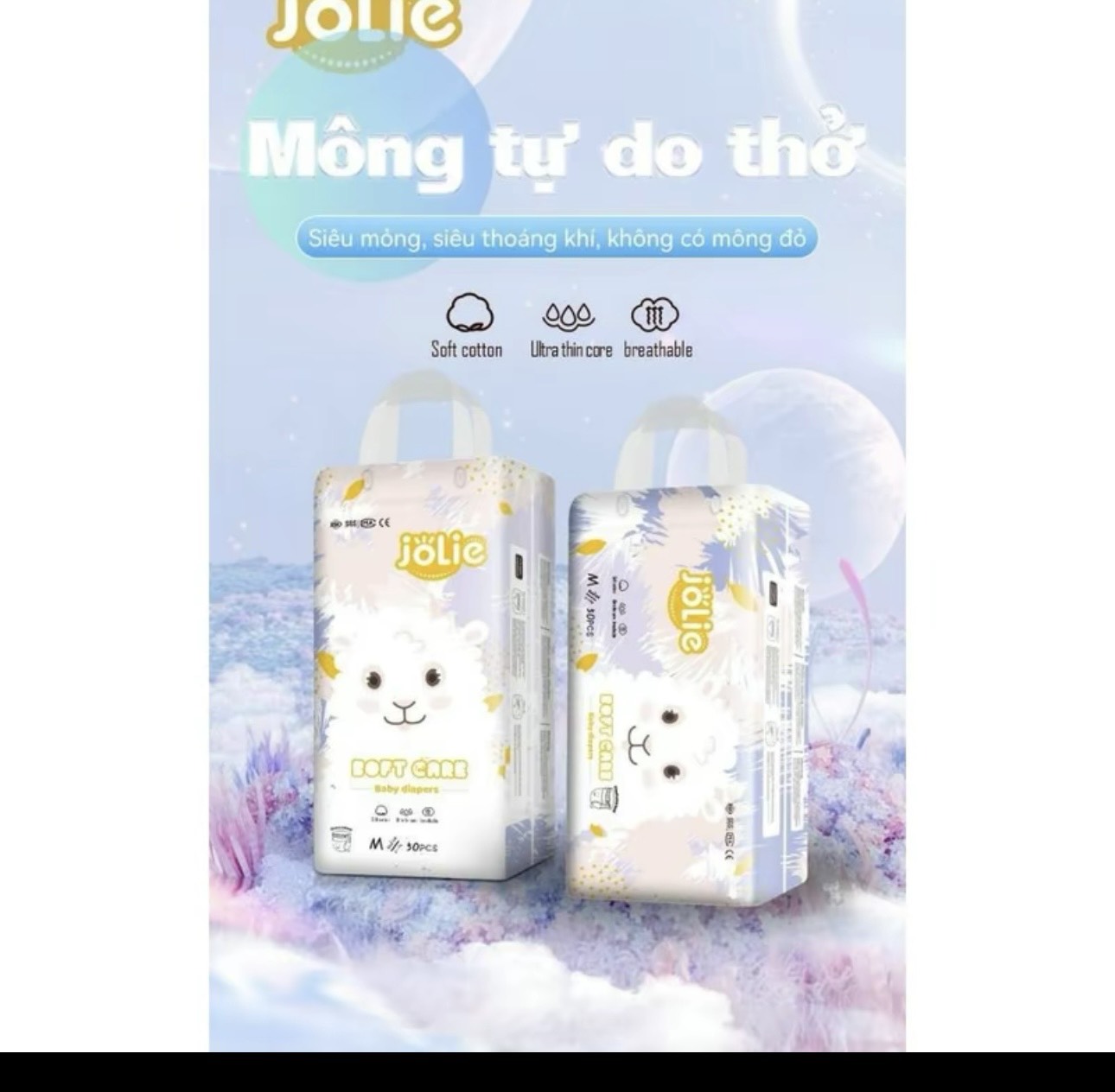 Bỉm JOLIE ( Combo 2 bịch 100 miếng)