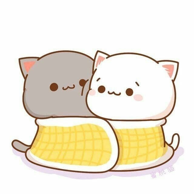 Sét 30-60 sticker mèo mochi ép lụa / hình dán mochi mèo