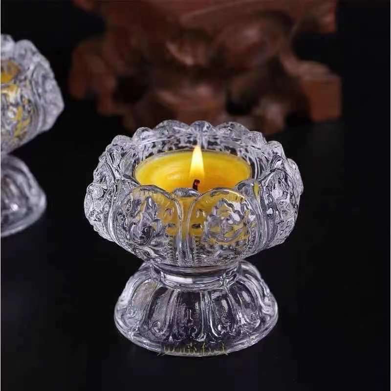 Đế nến bát cát tường thuỷ tinh