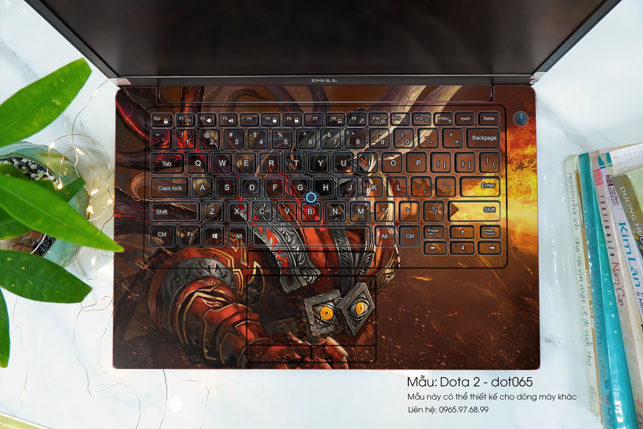 Decal Skin dán Laptop Asus mẫu Dota 2 (inbox mã máy cho shop)