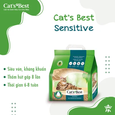 Cát Vệ Sinh Cho Mèo - Cát Gỗ Cat's Best Sensitive 2.9Kg / 8L