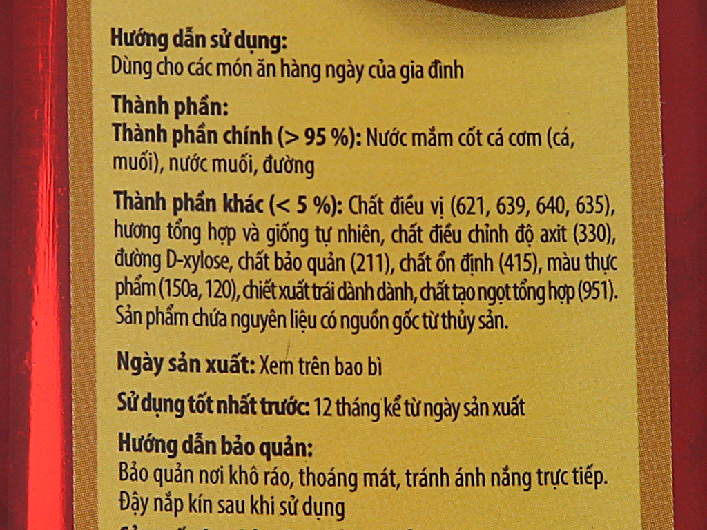 Nước Mắm Nam Ngư Nhãn Vàng 650ml