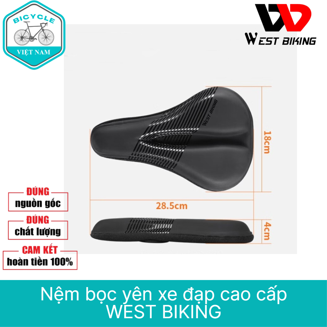 Nệm Bọc Yên Xe Đạp Silicon Siêu Mềm WEST BIKING – Thoáng Khí, Tặng Bọc Trùm Mưa