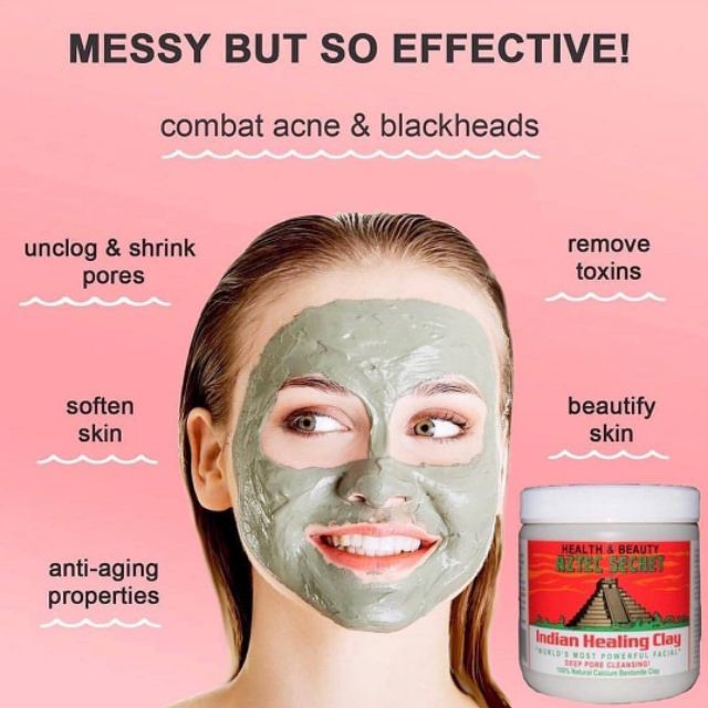 Mặt nạ đất sét Aztec mẫu 200g loại bỏ mụn , thải độc da