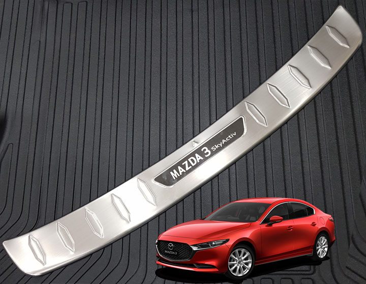 Ốp chống trầy cốp INOX Mazda 3 2020 – Bên ngoài