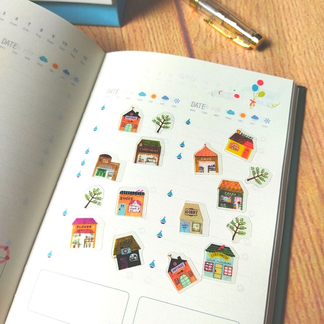 [HCM]Bộ 48 Sticker Hình Dán Mini Ngôi Nhà Hồng
