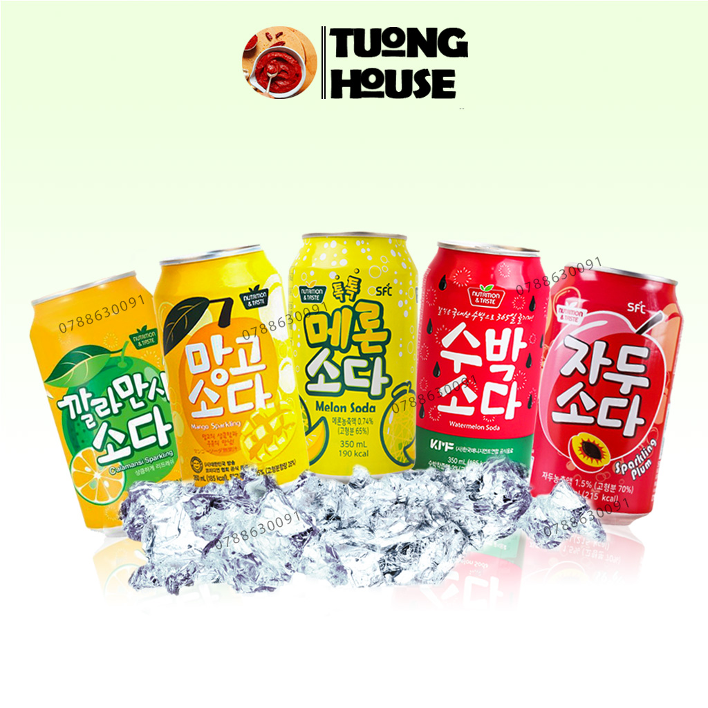 Nước soda SFC Hàn Quốc lon 350ml - 5 Vị