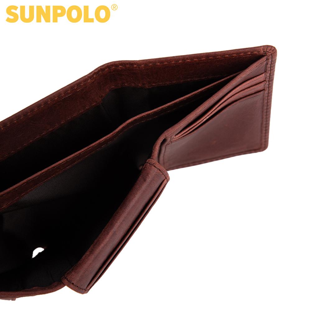 Genuine Leather Trifold Mens Wallet