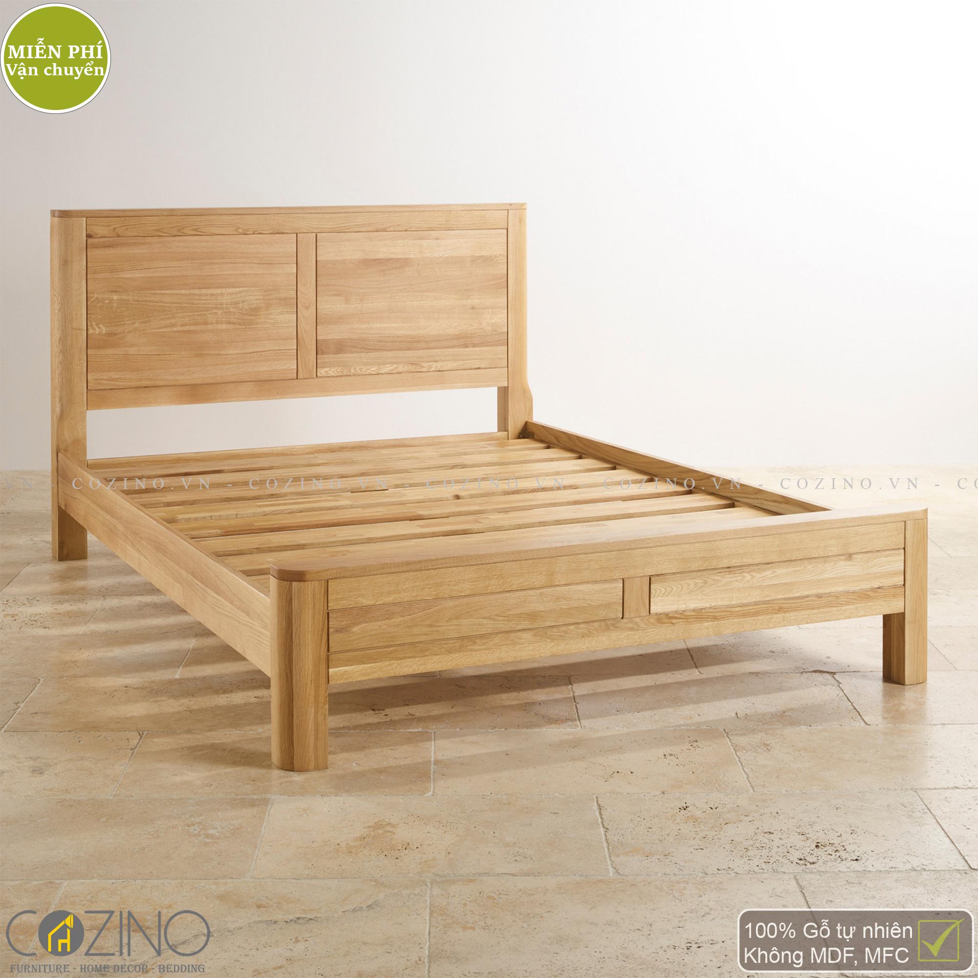 [Trả góp 0%]Giường đơn Emley gỗ sồi 1m0