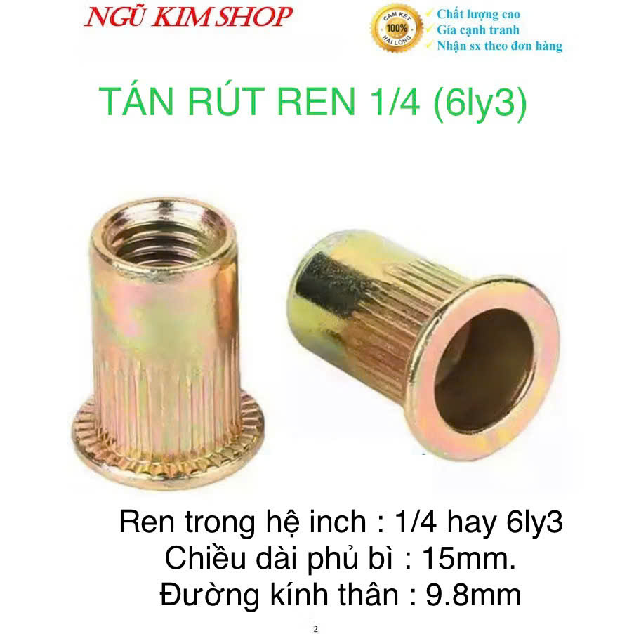 TÁN RÚT_ ĐAI ỐC RÚT M3,M4,M5,M6,M8,M10,M12 và 1/4