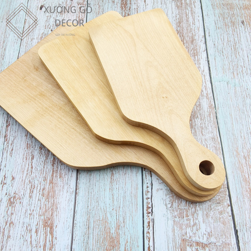 Thớt Gỗ Decor-Thớt gỗ Tự Nhiên Có Tay Cầm